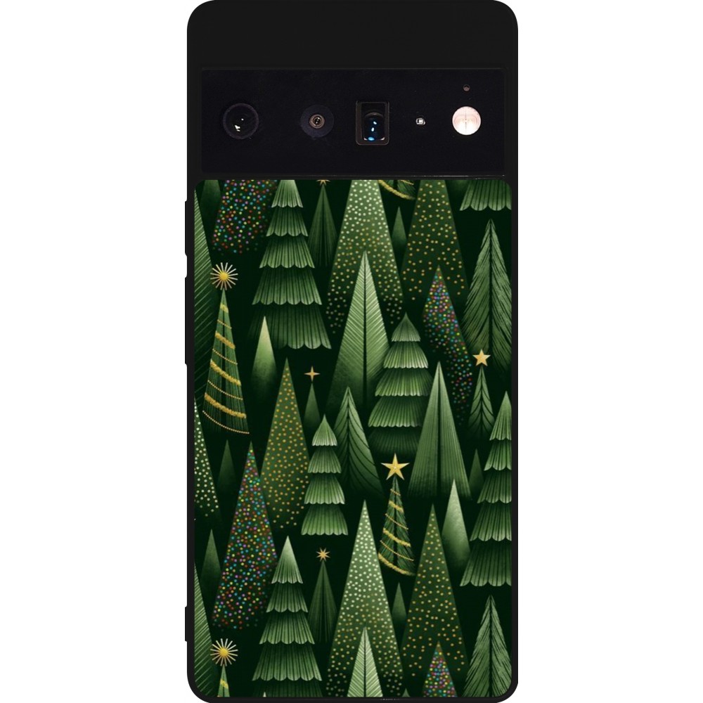 Coque Google Pixel 6 Pro - Silicone rigide noir Christmas 25 Pattern Xmas Tree