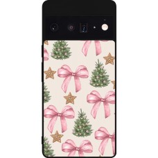 Coque Google Pixel 6 Pro - Silicone rigide noir Christmas 25 Vintage Ribbons