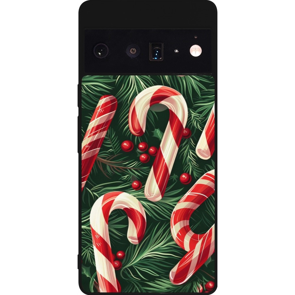 Coque Google Pixel 6 Pro - Silicone rigide noir Christmas 25 Xmas Stick