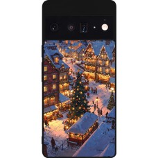 Coque Google Pixel 6 Pro - Silicone rigide noir Christmas 25 Xmas Village