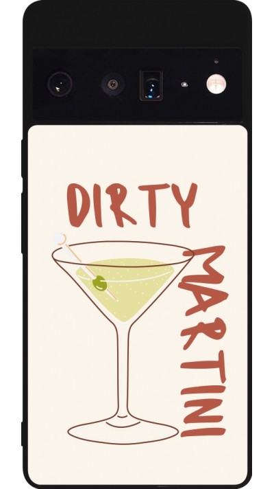 Coque Google Pixel 6 Pro - Silicone rigide noir Cocktail Dirty Martini
