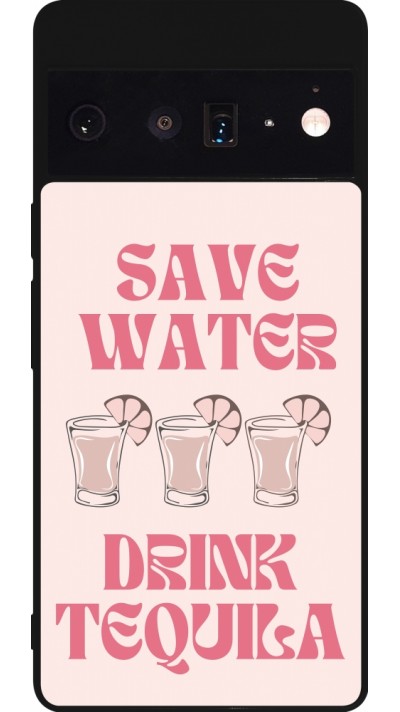 Coque Google Pixel 6 Pro - Silicone rigide noir Cocktail Save Water Drink Tequila