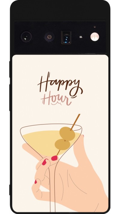 Coque Google Pixel 6 Pro - Silicone rigide noir Cocktail Happy Hour