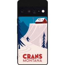 Coque Google Pixel 6 Pro - Silicone rigide noir Crans-Montana Cabane