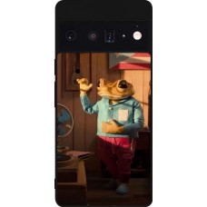 Google Pixel 6 Pro Case Hülle - Silikon schwarz Dancing frog DTMF