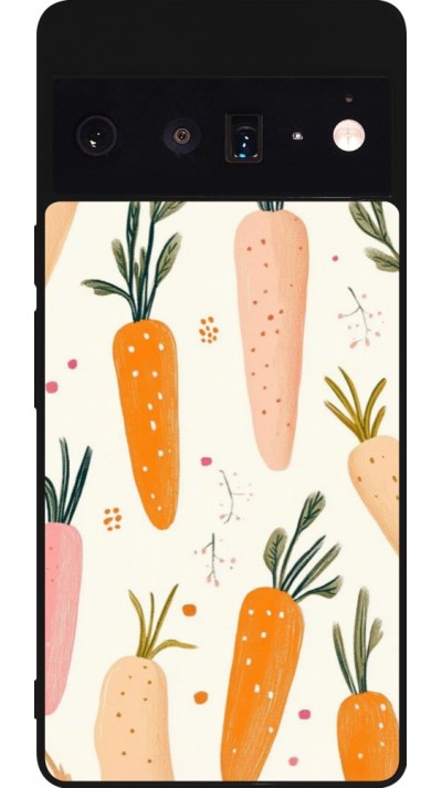 Coque Google Pixel 6 Pro - Silicone rigide noir Easter 2026 Illustration carrots
