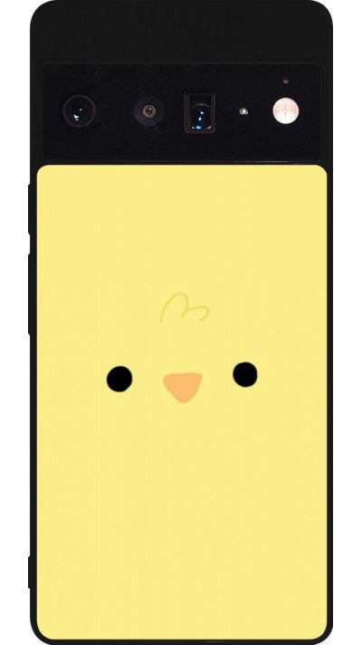 Coque Google Pixel 6 Pro - Silicone rigide noir Easter 2026 Little chicken