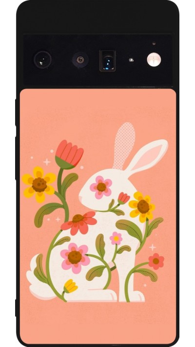 Coque Google Pixel 6 Pro - Silicone rigide noir Easter 2026 Rabbit collage