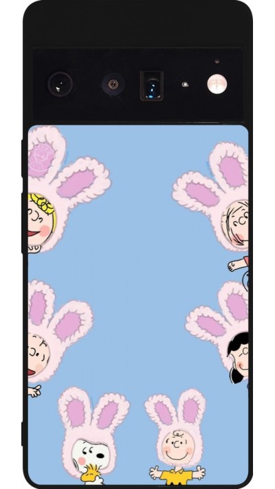 Coque Google Pixel 6 Pro - Silicone rigide noir Easter 2026 Snoopy