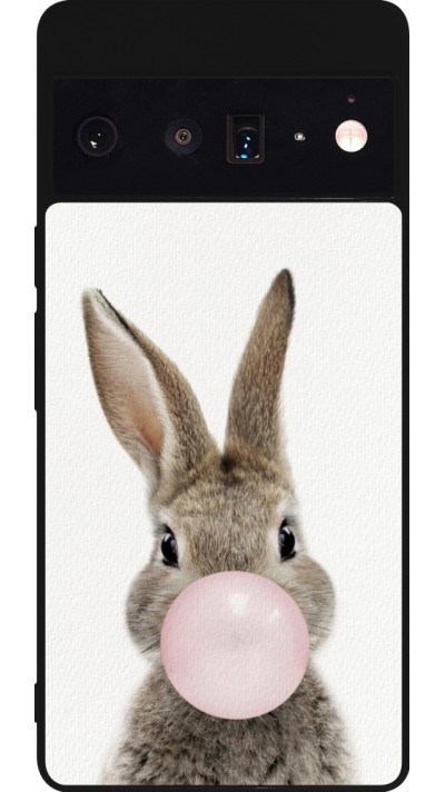 Coque Google Pixel 6 Pro - Silicone rigide noir Easter 2023 bubble gum bunny
