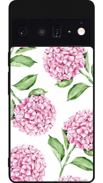 Coque Google Pixel 6 Pro - Silicone rigide noir Easter 2024 pink flowers