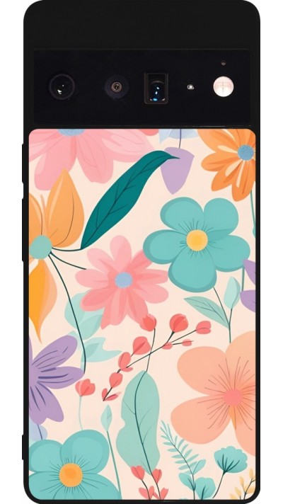 Coque Google Pixel 6 Pro - Silicone rigide noir Easter 2024 spring flowers