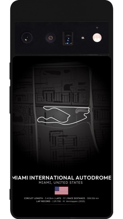 Coque Google Pixel 6 Pro - Silicone rigide noir F1 Track 2025 Miami