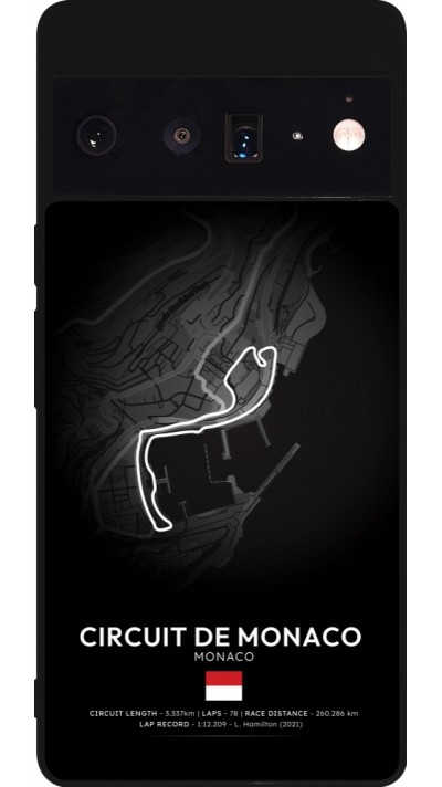 Coque Google Pixel 6 Pro - Silicone rigide noir F1 Track 2025 Monaco