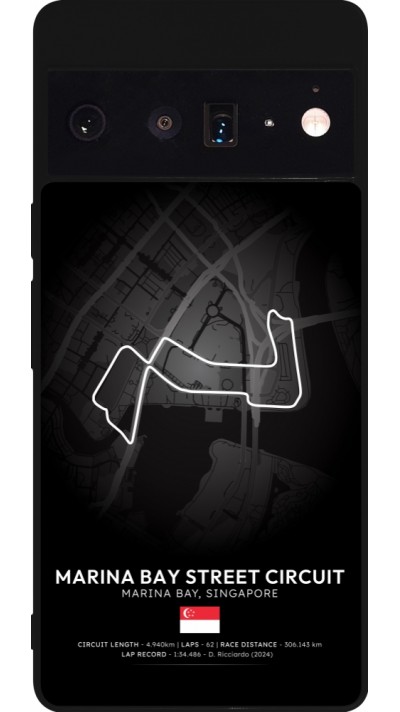 Coque Google Pixel 6 Pro - Silicone rigide noir F1 Track 2025 Singapore