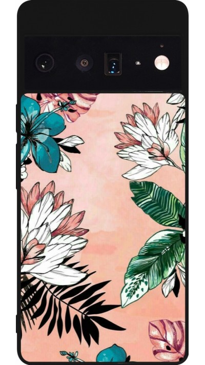Google Pixel 6 Pro Case Hülle - Silikon schwarz Flowers Artprint