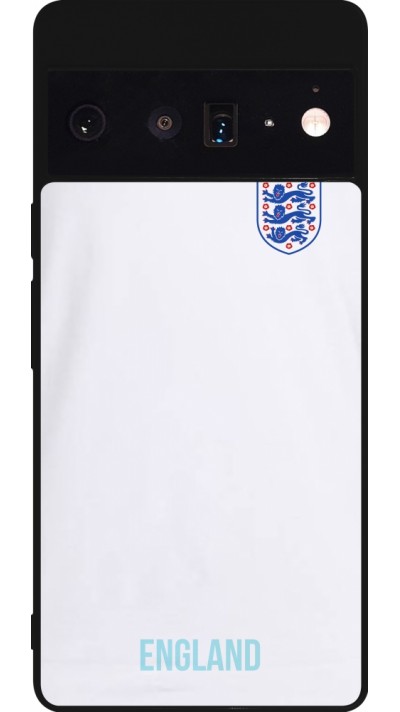 Coque Google Pixel 6 Pro - Silicone rigide noir Maillot de football Angleterre 2022 personnalisable