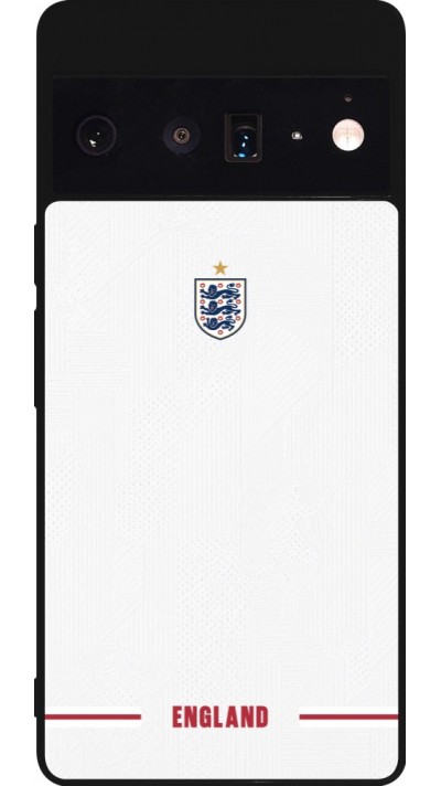 Google Pixel 6 Pro Case Hülle - Silikon schwarz England 2026 personalisierbares Fussballtrikot
