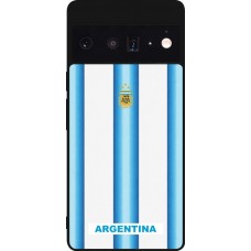 Coque Google Pixel 6 Pro - Silicone rigide noir Maillot de football Argentine 2026 personnalisable