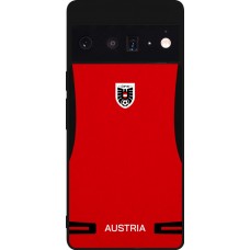 Coque Google Pixel 6 Pro - Silicone rigide noir Maillot de football Autriche 2026 personnalisable