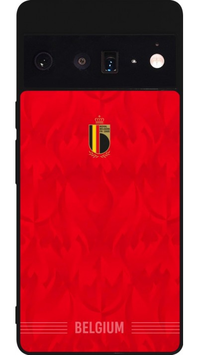 Google Pixel 6 Pro Case Hülle - Silikon schwarz Belgien 2026 personalisierbares Fussballtrikot