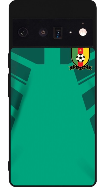 Coque Google Pixel 6 Pro - Silicone rigide noir Maillot de football Cameroun 2022 personnalisable