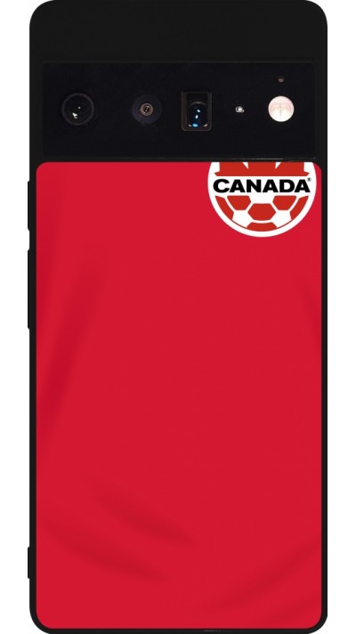 Coque Google Pixel 6 Pro - Silicone rigide noir Maillot de football Canada 2022 personnalisable