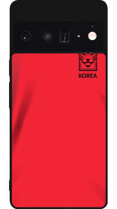 Coque Google Pixel 6 Pro - Silicone rigide noir Maillot de football Corée du Sud 2022 personnalisable