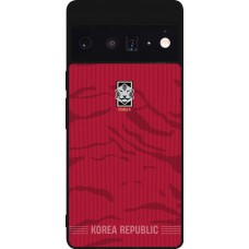 Coque Google Pixel 6 Pro - Silicone rigide noir Maillot de football Corée du Sud 2026 personnalisable