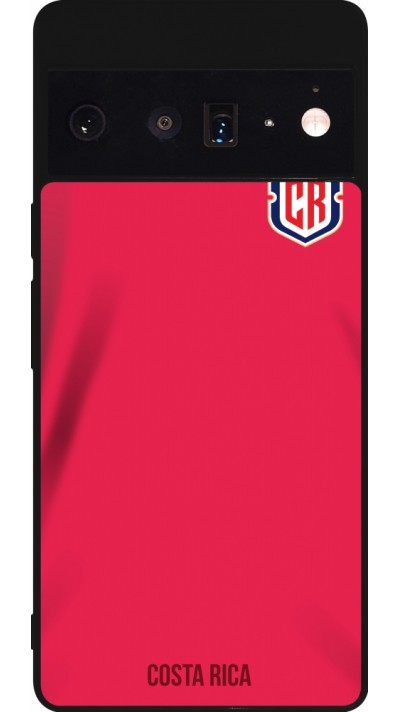 Coque Google Pixel 6 Pro - Silicone rigide noir Maillot de football Costa Rica 2022 personnalisable