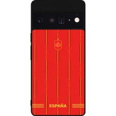 Coque Google Pixel 6 Pro - Silicone rigide noir Maillot de football Espagne 2026 personnalisable