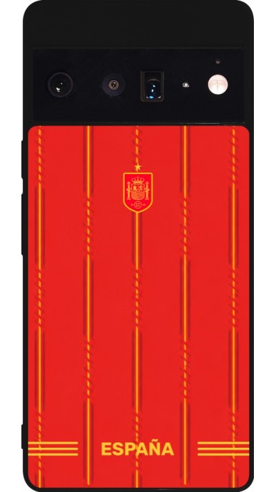 Coque Google Pixel 6 Pro - Silicone rigide noir Maillot de football Espagne 2026 personnalisable