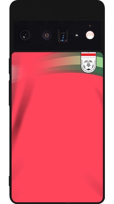 Coque Google Pixel 6 Pro - Silicone rigide noir Maillot de football Iran 2022 personnalisable