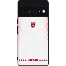 Coque Google Pixel 6 Pro - Silicone rigide noir Maillot de football Jordanie 2026 personnalisable