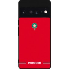 Coque Google Pixel 6 Pro - Silicone rigide noir Maillot de football Maroc 2026 personnalisable