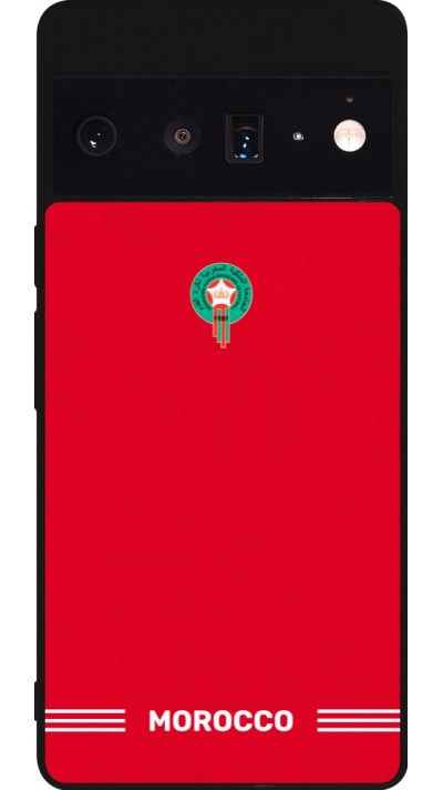 Coque Google Pixel 6 Pro - Silicone rigide noir Maillot de football Maroc 2026 personnalisable