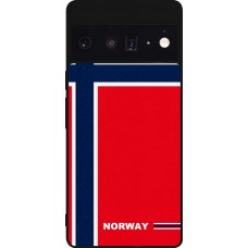 Coque Google Pixel 6 Pro - Silicone rigide noir Maillot de football Norvège 2026 personnalisable