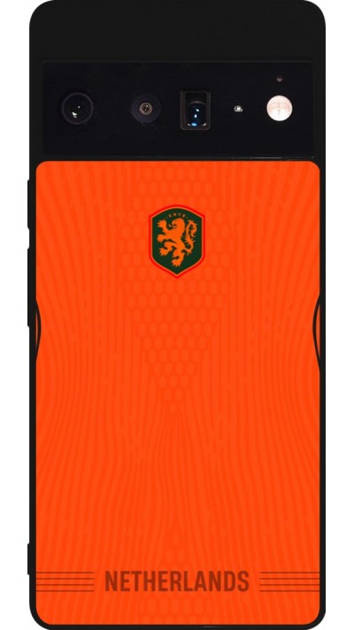 Coque Google Pixel 6 Pro - Silicone rigide noir Maillot de football Pays-Bas 2026 personnalisable