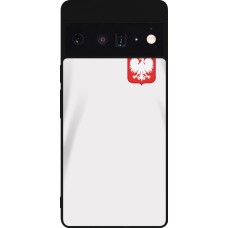 Coque Google Pixel 6 Pro - Silicone rigide noir Maillot de football Pologne 2022 personnalisable