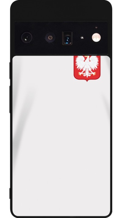 Coque Google Pixel 6 Pro - Silicone rigide noir Maillot de football Pologne 2022 personnalisable