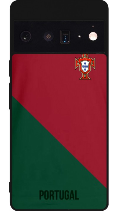 Coque Google Pixel 6 Pro - Silicone rigide noir Maillot de football Portugal 2022