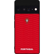 Coque Google Pixel 6 Pro - Silicone rigide noir Maillot de football Portugal 2026 personnalisable