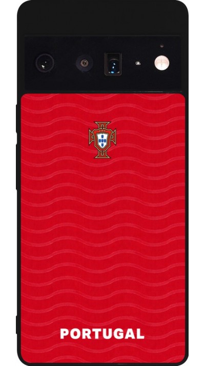 Coque Google Pixel 6 Pro - Silicone rigide noir Maillot de football Portugal 2026 personnalisable