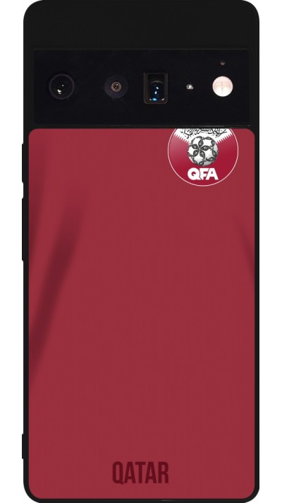 Coque Google Pixel 6 Pro - Silicone rigide noir Maillot de football Qatar 2022 personnalisable