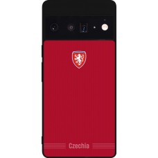 Coque Google Pixel 6 Pro - Silicone rigide noir Maillot de football Répuplique Tchèque 2026 personnalisable