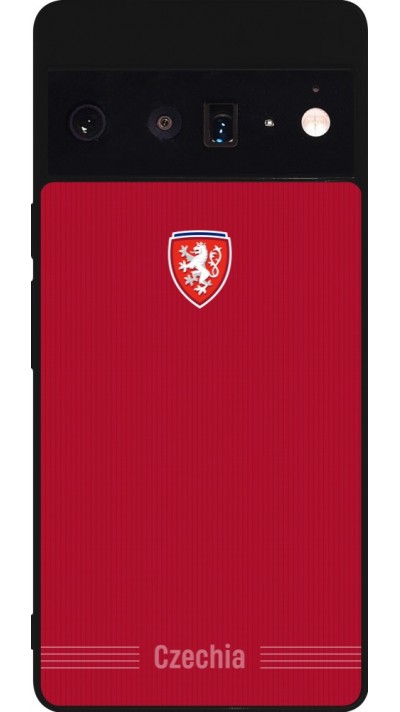 Coque Google Pixel 6 Pro - Silicone rigide noir Maillot de football Répuplique Tchèque 2026 personnalisable