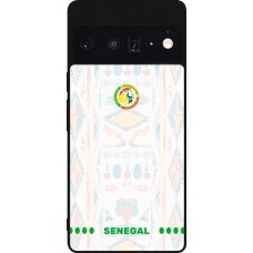 Coque Google Pixel 6 Pro - Silicone rigide noir Maillot de football Sénégal 2026 personnalisable
