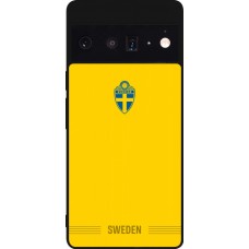 Coque Google Pixel 6 Pro - Silicone rigide noir Maillot de football Suède 2026 personnalisable