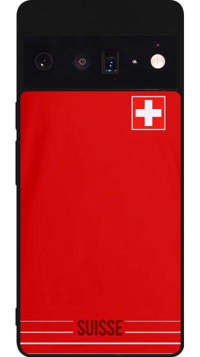Coque Google Pixel 6 Pro - Silicone rigide noir Football shirt Switzerland 2022