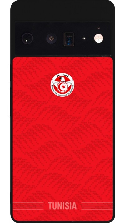 Coque Google Pixel 6 Pro - Silicone rigide noir Maillot de football Tunisie 2026 personnalisable